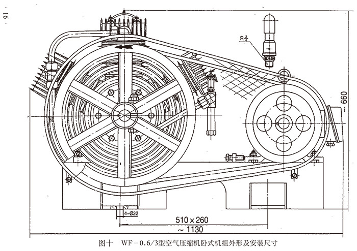 Air compressor horizontal unit